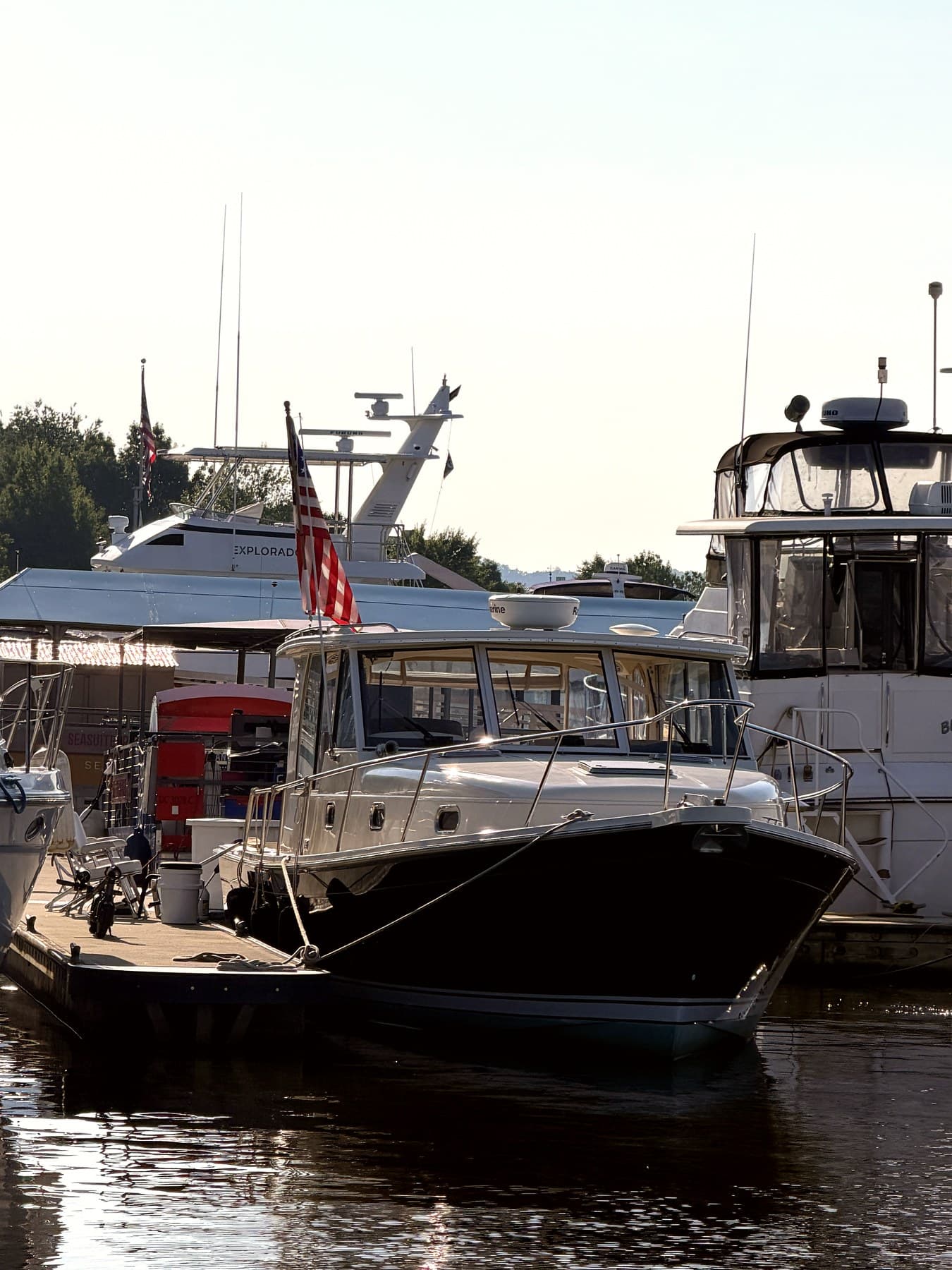 Geronimo docked near the Tidal Basin during cherry blossom season